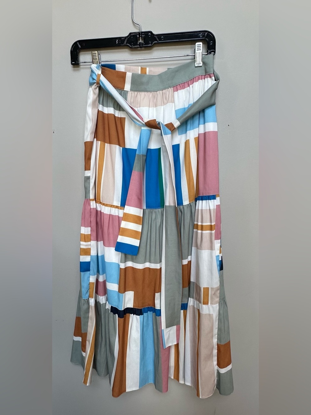 Anthropologie Mara Margo Sz 34 Multicolor Geometric Tiered Maxi Skirt $495